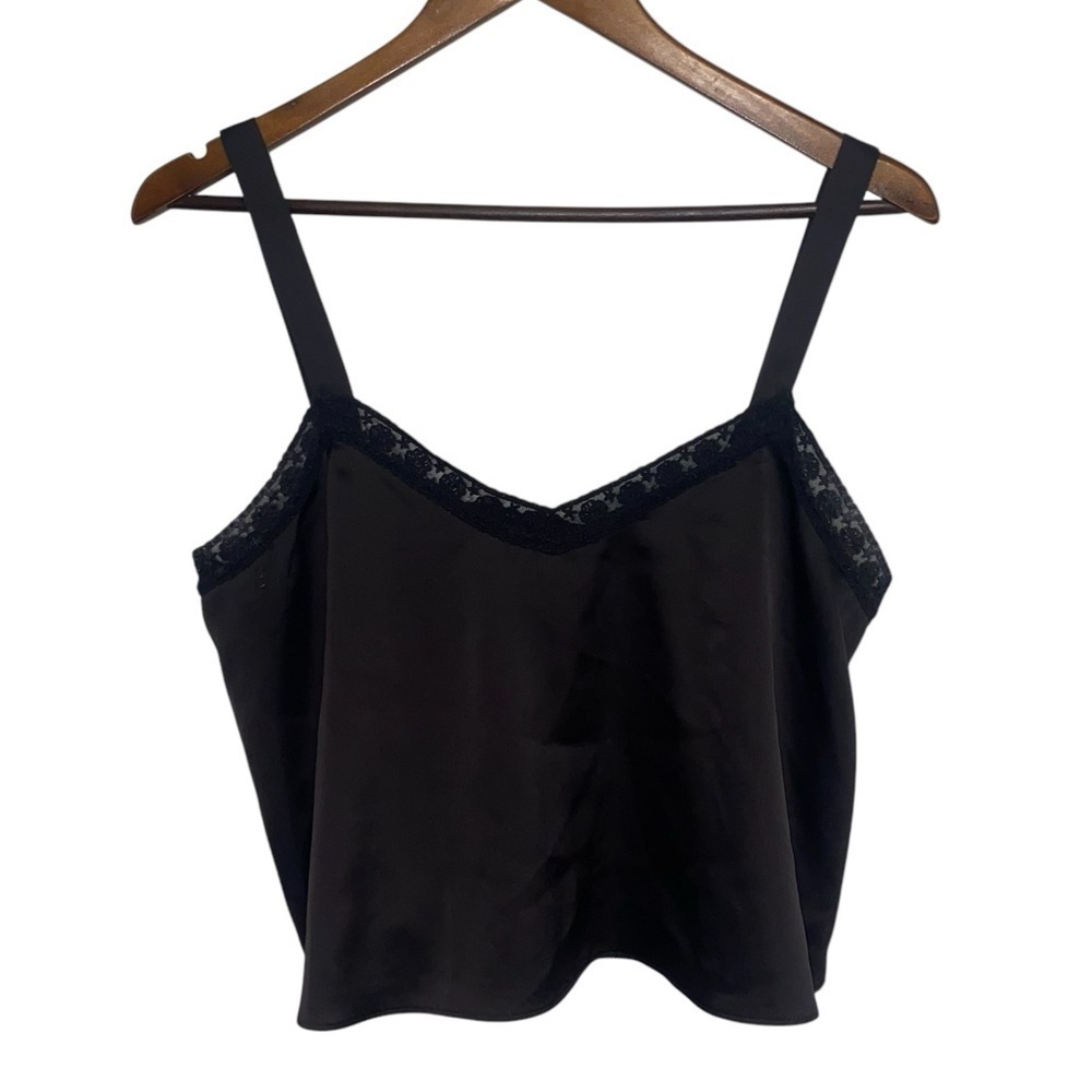 Urban Outfitters Black Satin Lace Camisole